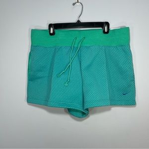 NEW Nike Sweat Shorts Womens Extra Large Green Blue Fleece High Rise Loose Fit